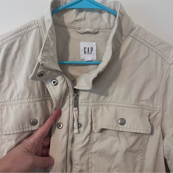 GAP Core Utility Jacket Beach Pebble Cotton Twill Large - Picture 6 of 10
